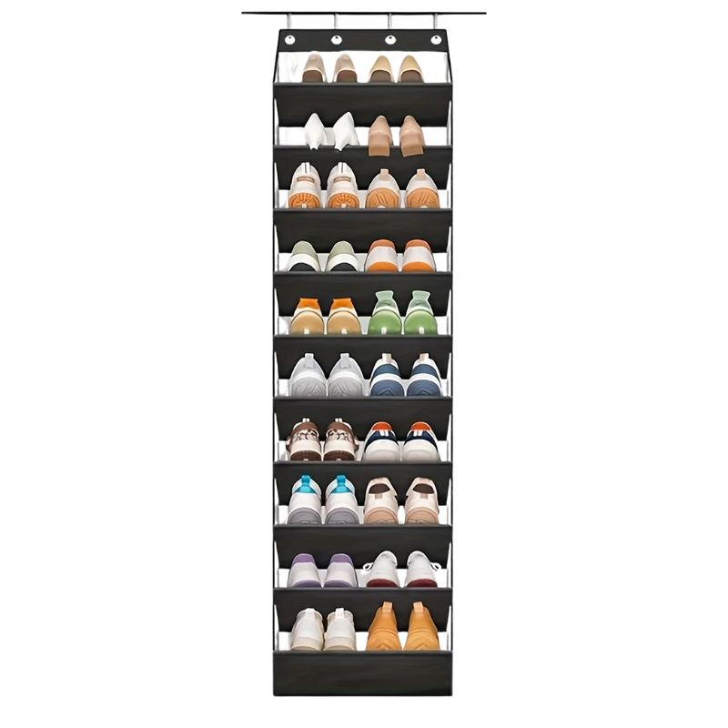 10-Tier Over-the-Door Foldable Shoe Organizer-0
