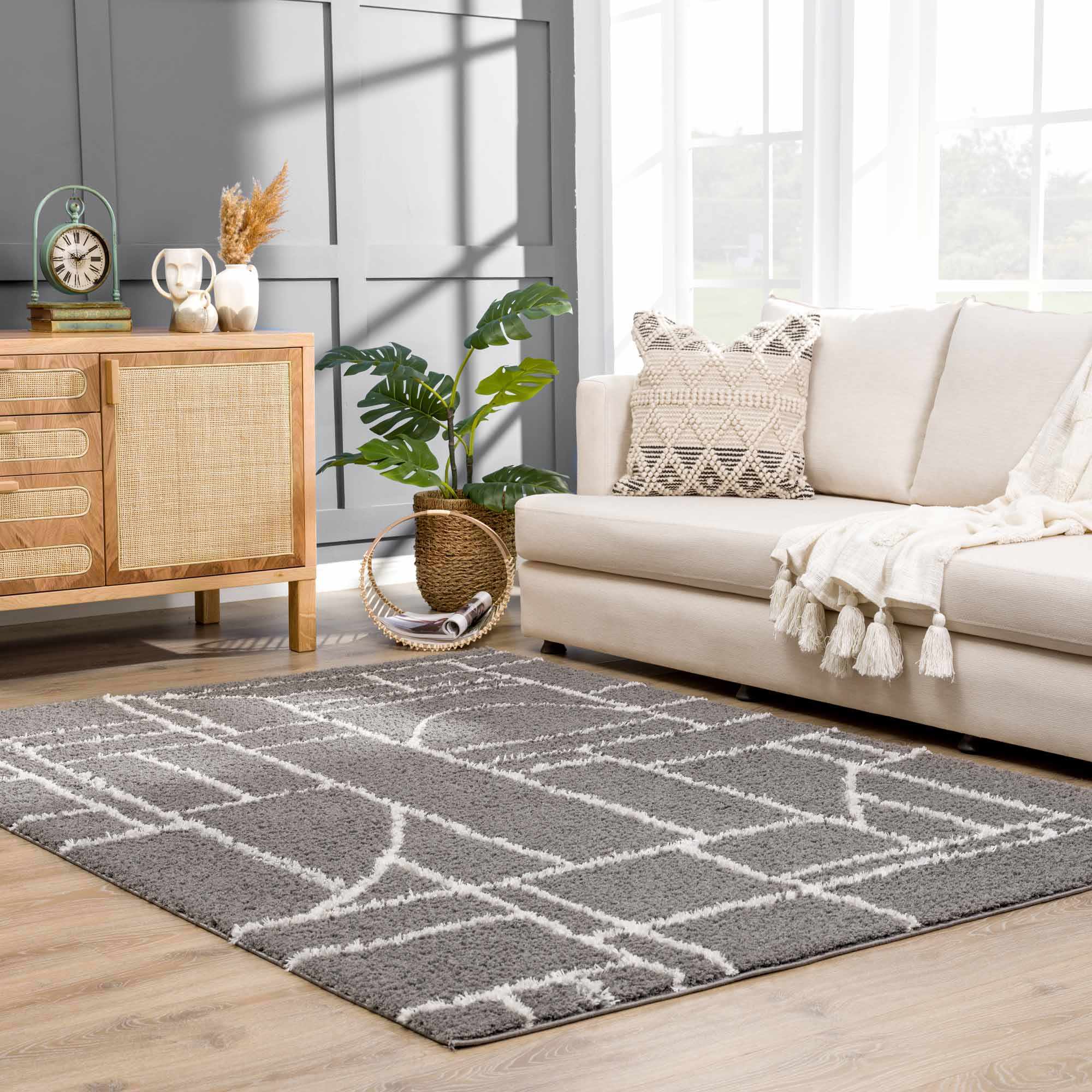 Andia Charcoal Area Rug - Clearance-0