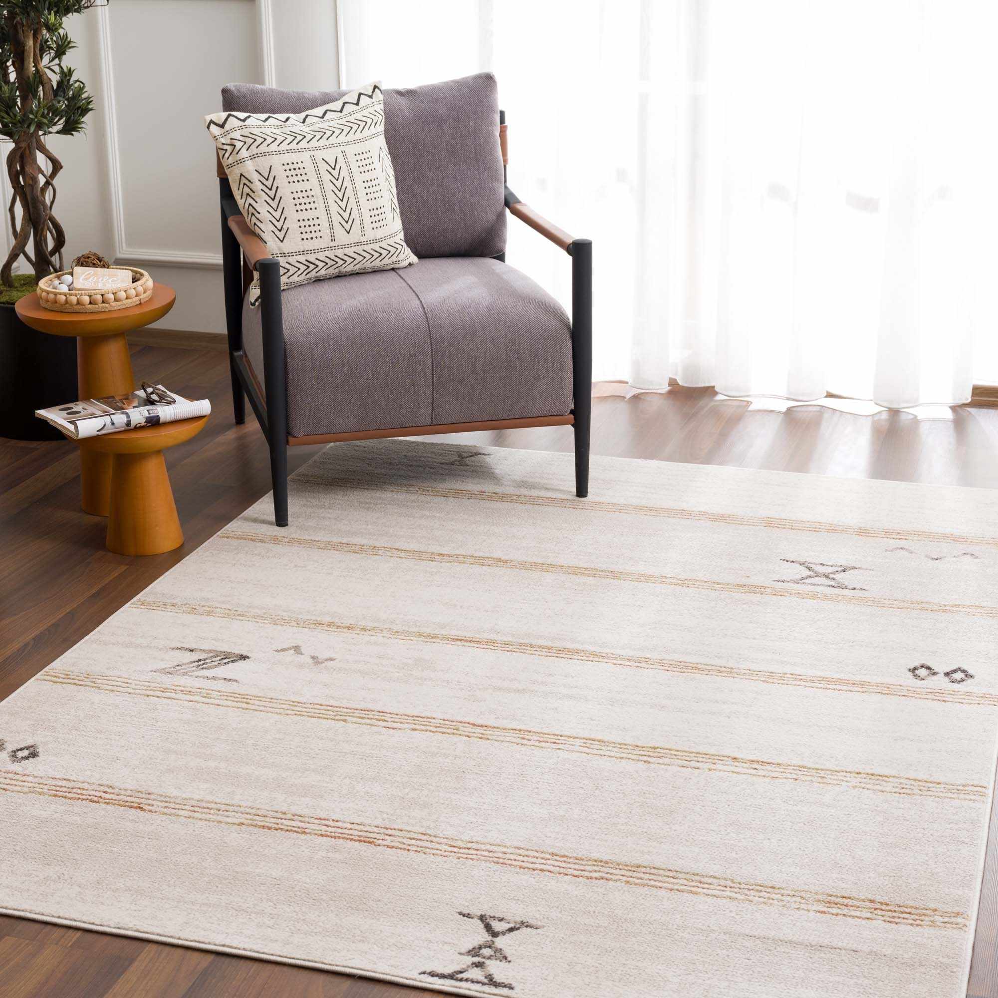 Deja Cream & Gold Area Rug-0