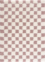 Atira Pink Checkered Area Rug-1
