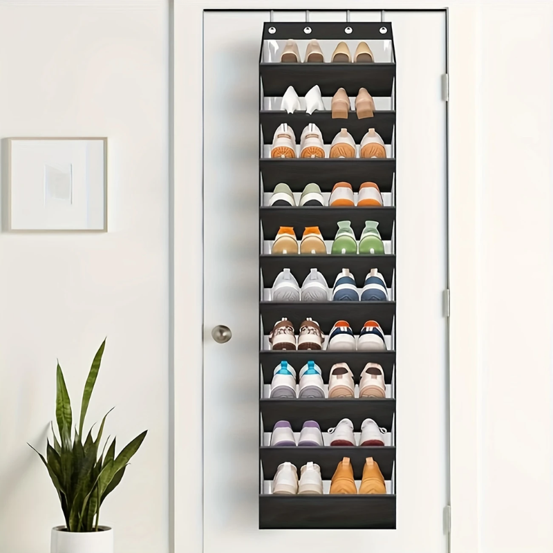 10-Tier Over-the-Door Foldable Shoe Organizer-2