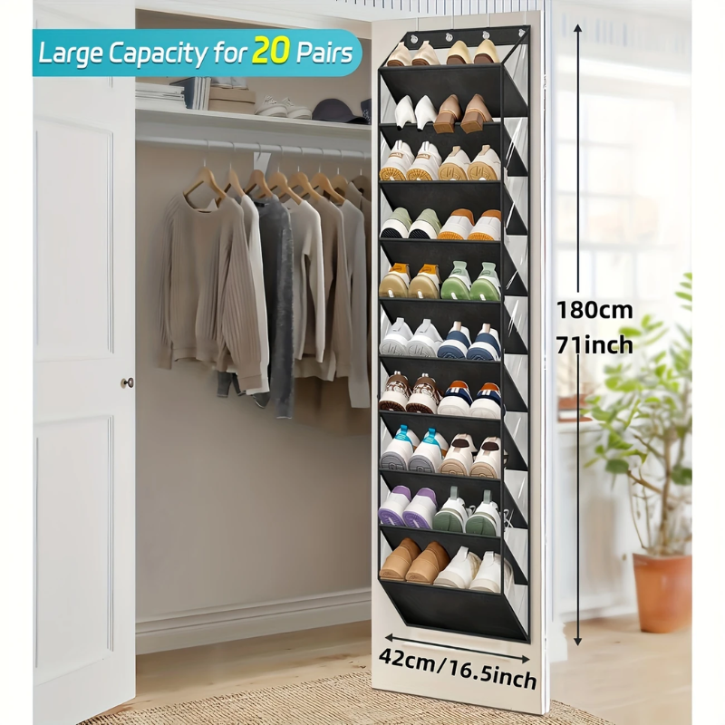 10-Tier Over-the-Door Foldable Shoe Organizer-3